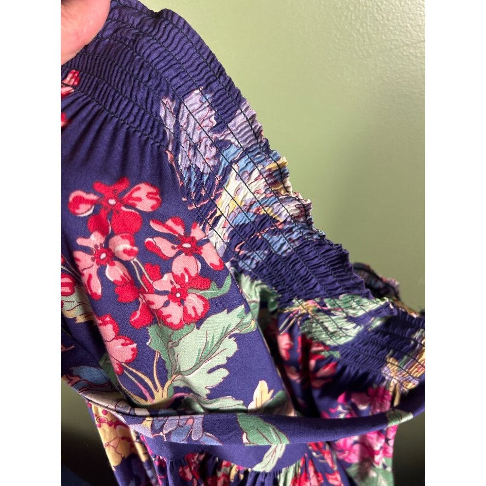 VTG Laura Ashley M Floral Tiered Midi Prairie Skirt Cottage 80s Boho Festival - Picture 4 of 11
